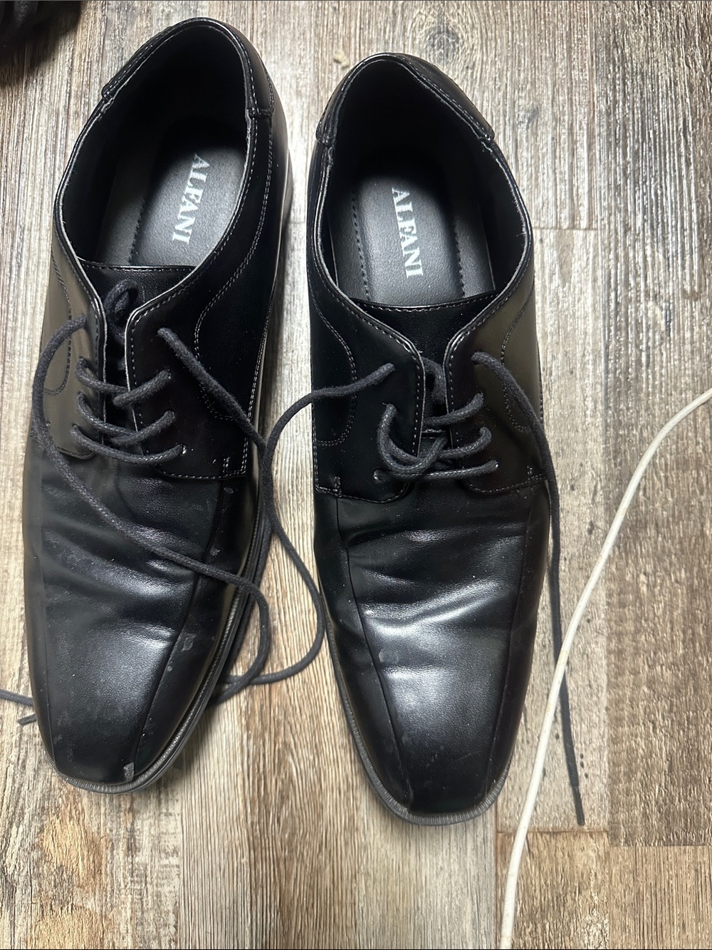 Alfani Black Leather Lace-Up Derby Shoes